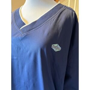Navarro Pullover by AKWA V Neck Golf Windbreaker Jacket  2XL Blue USA Made